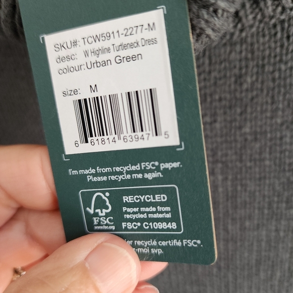 Ten Tree Women's Highline Turtleneck Dress​​ Sz Medium NWT Urban Green - Picture 8 of 9